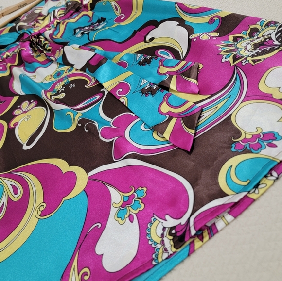 Bisou Bisou Colorful Women's Dress with Puff Sleeves Size 10 - Picture 3 of 16